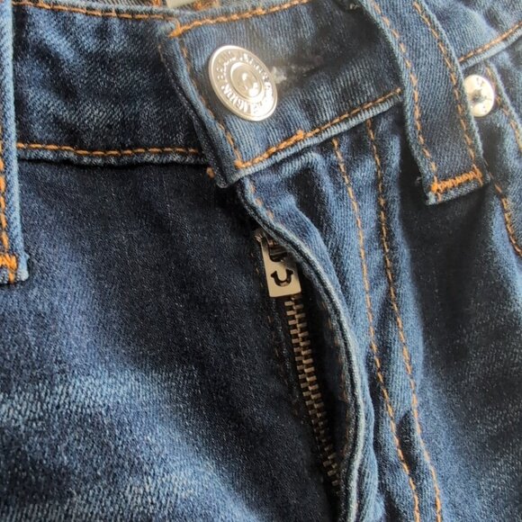 Vintage Y2K Women's True Religion Blue Jeans Denim Contrast Stitching, Size 28 - Picture 4 of 9
